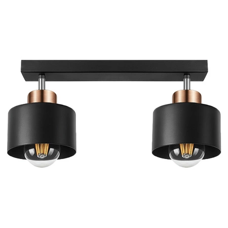 Lampa Sufitowa LX-1107 Czarna + Miedź 2x E27 LEDLUX