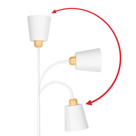 Lampa Podłogowa stojąca 3xE27 nowoczesna Czarna Regulowana do salonu Loft LPD-006 WHITE E27 LEDLUX