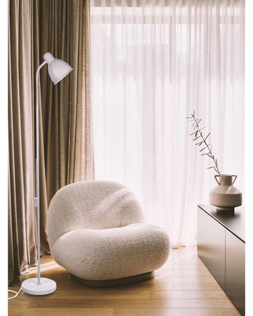 Lampa Podłogowa Biała Regulowana, Klosz E27 na Elastycznym Ramieniu LPD-002 E27 LEDLUX