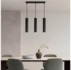 Lampa Sufitowa Wisząca Żyrandol Plafon Tuba Tuby metalowa Czarna LED LX-1353 Czarna 3x GU10 LEDLUX