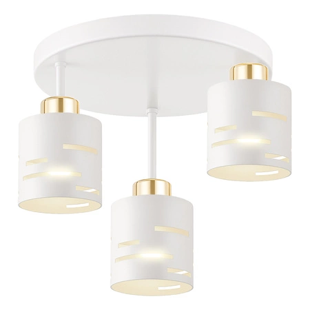 Lampa Wisząca Sufitowa Żyrandol Biała Złota LX1431