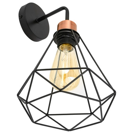 Kinkiet Lampa Ścienna LX- 1311 Czarna + Miedź 1x E27 LEDLUX