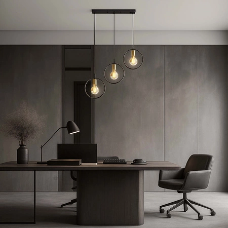 Lampa Wisząca LX-1362 Czarna+ Złoto 3x E27 LEDLUX