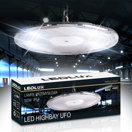 Lampa przemysłowa LED UFO High Bay 150W 15000lm hermetyczna do magazynu 150W NW LEDLUX