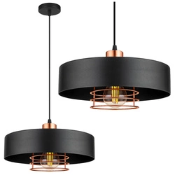 Lampa Wiszącva LX- 1127 Czarna + Miedź 1x E27 LEDLUX
