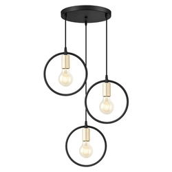 Lampa Wisząca LX-1361 Czarna+ Złoto 3x E27 LEDLUX