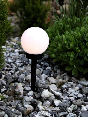 4x Lampa Solarna LED biała kula 10cm LSOL-001 LEDLUX