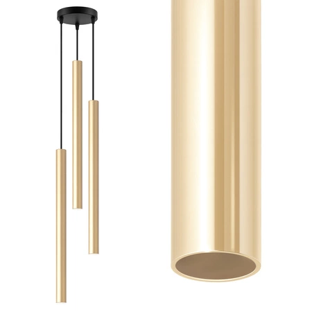 Lampa Sufitowa wisząca LED Tuba ZŁOTA nowoczesna 3xG9 LX-1161 LEDLUX