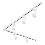 Zestaw Szyna Oświetleniowa Listwa 1m+ 2m Biała + 5x Reflektor Szynowy Spot Biały + Łącznik Biały Typ L LEDLUX