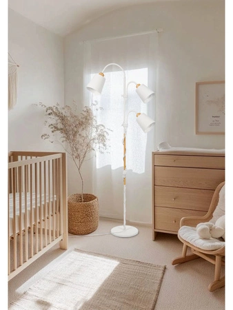 Lampa Podłogowa stojąca 3xE27 nowoczesna Czarna Regulowana do salonu Loft LPD-006 WHITE E27 LEDLUX