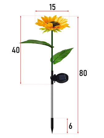 LAMPA SOLARNA OGRODOWA LED SŁONECZNIK Sztuczne Kwiaty Lampki Solarne LSOL-051 LEDLUX