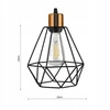 Lampa Wisząca LX- 1312 Czarna + Miedź 1x E27 LEDLUX