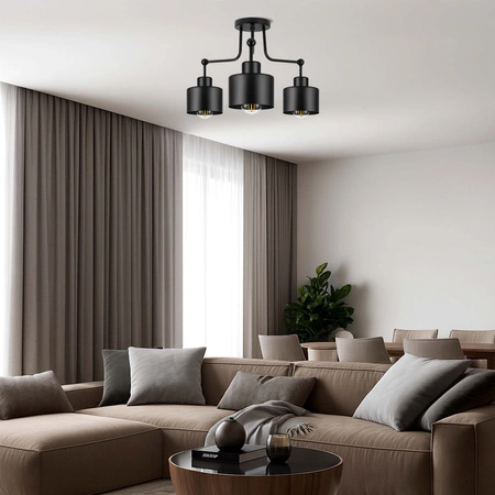 Lampa Sufitowa LX- 1036 Czarna 3x E27 LEDLUX