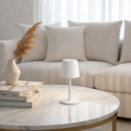 Lampa wewnętrzna zewnętrzna Lampka na taras ogródek stół LED USB Bezprzewodowa Biała LB-001 WHITE