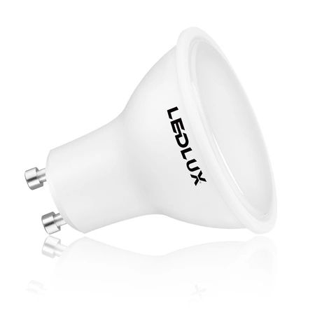 Zestaw Oprawa Halogenowa Szklana LX-7003 Czarna Kwadratowa + Żarówka LED GU10 4,5W biała zimna LEDLUX