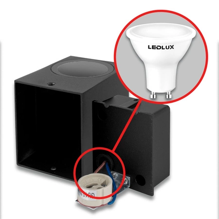 Kinkiet Ogrodowy Lampa Elewacyjna Zewnętrzna LX- 5007 Czarna LEDLUX