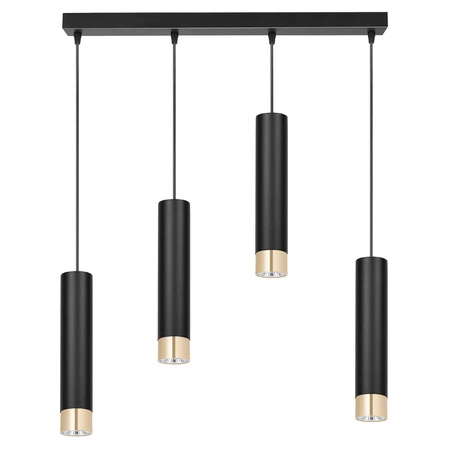 Lampa Wisząca LX-1415 Czarna + Złoto 4x GU10 LEDLUX