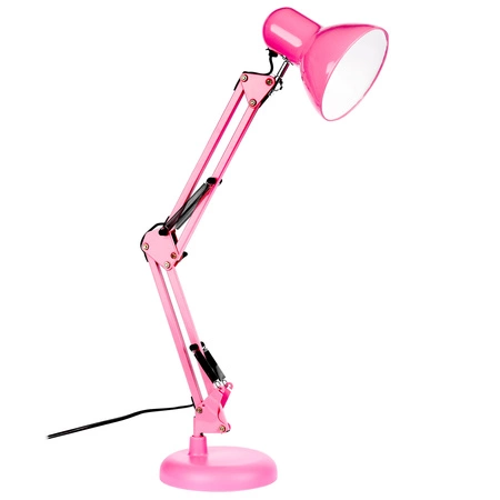 Lampka Nocna Biurkowa Stołowa Kreślarska LX- 1809 Różowa 1x E27 LEDLUX