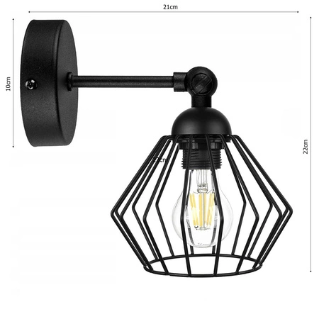 Kinkiet Lampa Ścienna LX- 1026 Czarna Moved 1x E27 LEDLUX