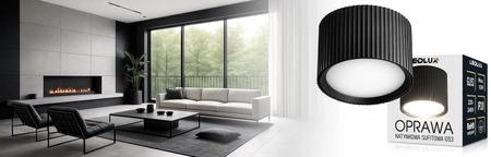 OPRAWA NATYNKOWA Sufitowa HALOGENOWA TUBA LED GX53 Walec SPOT Nowoczesna OPN-013 BLACK