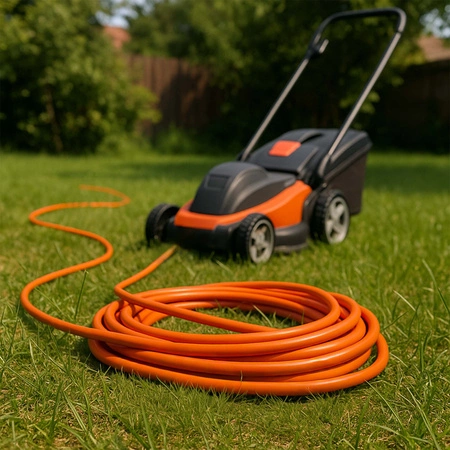 PRZEDŁUŻACZ OGRODOWY DO LAMPEK KOSIARKI BUDOWLANY GRUBY SZNUR 10m Orange LEDLUX