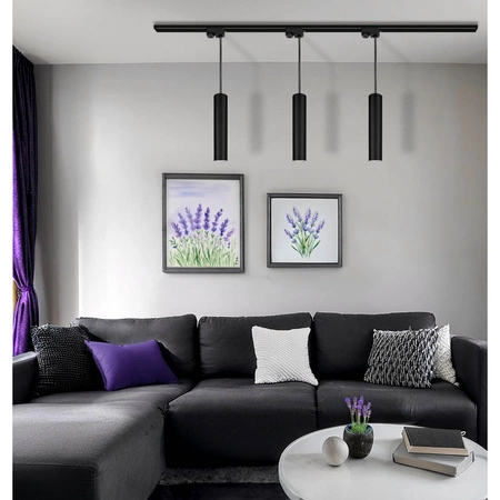 Reflektor Szynowy Lampa Tuba Oprawa Na Żarówkę GU10 Czarny LEDLUX