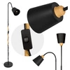 Lampa Podłogowa Czarna Regulowana, Klosz E27 na Elastycznym Ramieniu LPD-004 E27 LEDLUX
