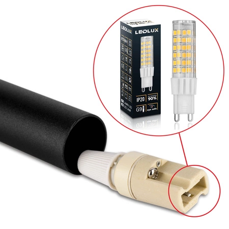 Lampa Sufitowa Wisząca Plafon Żyrandol Tuba Sopel Czarna 4x G9 Modern LX-1153 LEDLUX