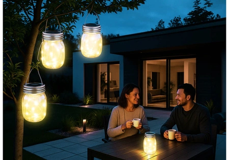 Lampa Solarna Ogrodowa LED Słoik solarny szklany Latarenka wisząca girlanda LSOL-043 LEDLUX