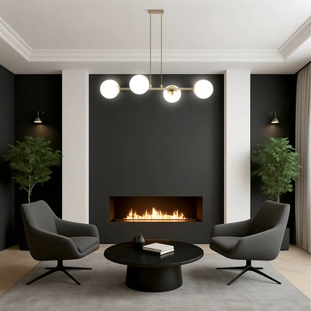 Lampa wisząca sufitowa szklane kule 4xE27 ZŁOTA beżowa GLAMOUR nowoczesna LX1425