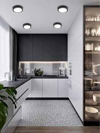 Panel LED natynkowy 24W NW czarny 22,5cm Plafon lampa sufitowa koło LEDLUX