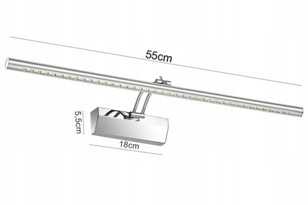 Kinkiet Lampa Ścienna LX- 17703 Chromowy 7W biała neutralna LEDLUX