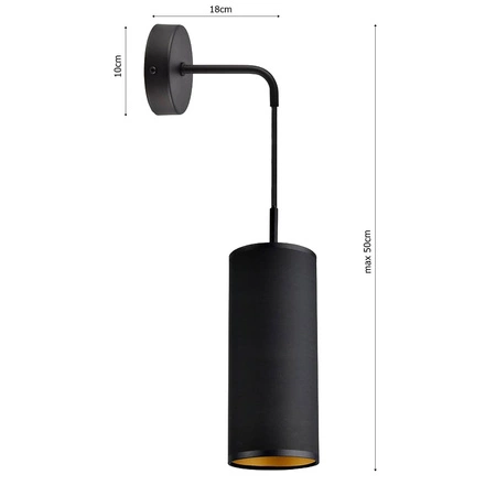 Kinkiet Lampa Ścienna LX- 1337 Czarna 1x E27 LEDLUX