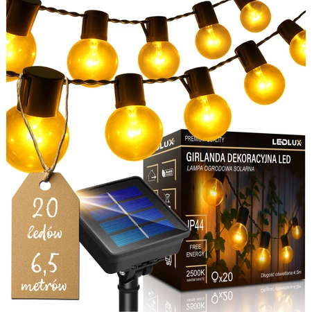 Girlanda Lampa Solarna Świetlna Ogrodowa LSOL-013 LEDLUX