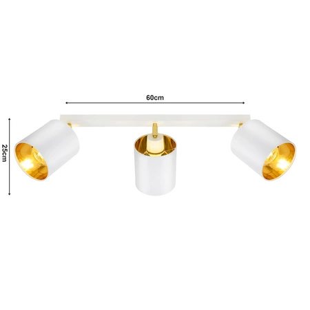 Lampa Sufitowa LX- 1384 Biała + Złoto 3x E27 LEDLUX