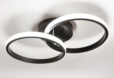 Lampa Sufitowa Wisząca LED Dwa Koła LX- 935 22W Czarna 3000-6000K LEDLUX