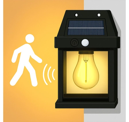 Lampka solarna ogrodowa LED z czujnik ruchu KINKIET elewacyjny ZEWNĘTRZNA LSOL-055 LEDLUX