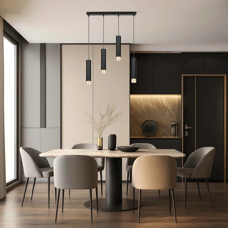 Lampa Wisząca LX-1415 Czarna + Złoto 4x GU10 LEDLUX