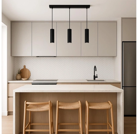 Lampa Sufitowa wisząca LED Tuba Czarna LEDLUX nowoczesna Gu10 MODERN LX-1356 Czarna 3x GU10 LEDLUX