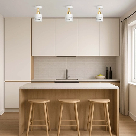 Kinkiet ścienny lampa sufitowa 2w1 E27 biały złoty nowoczesny wewnętrzny LX1432