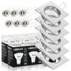 Zestaw 6x Oprawa Halogenowa CT- 001 Chrom Kwadratowa +Żarówka GU10 6,5W biała neutralna LEDLUX