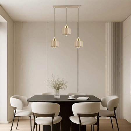 Lampa wisząca sufitowa nowoczesna 3xE27 ZŁOTA beżowa GLAMOUR nowoczesna LX-1035