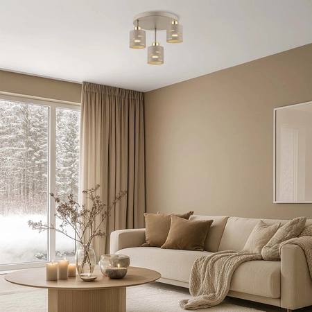 Lampa Wisząca Sufitowa Żyrandol Beżowa Ecru Kaszmir LX1431