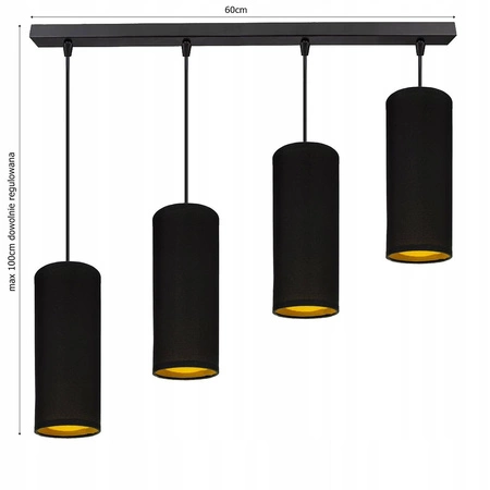 Lampa Wisząca LX- 1086 Czarna 4x E27 LEDLUX