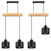 Lampa Wiszaca LX- 1394 Czarna + Drewno 2x E27 LEDLUX