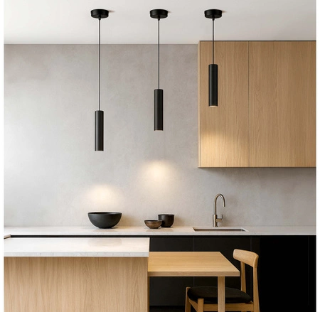 Lampa Sufitowa wisząca LED Tuba Czarna LEDLUX nowoczesna Gu10 LX-1355 Czarna 1x GU10 LEDLUX