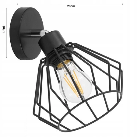 Kinkiet Lampa Ścienna LX- 1364 Czarna 1x E27 LEDLUX