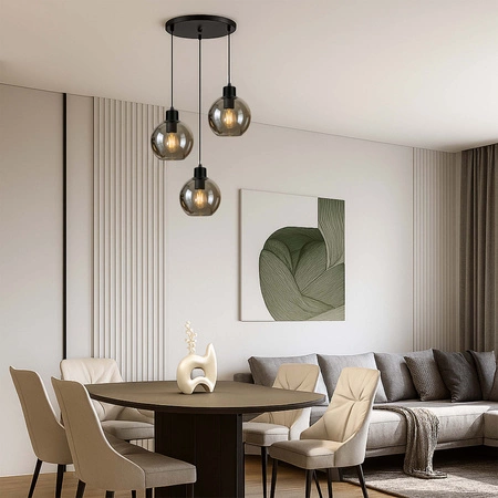Lampa Wisząca LX- 1135 Czarna 3x E27 LEDLUX