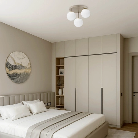 Lampa Wisząca Sufitowa Plafon Żyrandol Beżowa Ecru Kaszmir Loft Edison LX1423