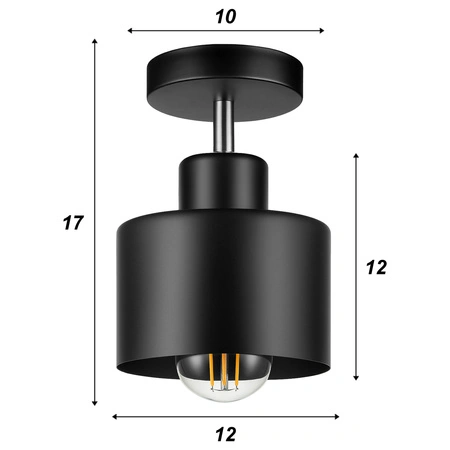 Lampa Sufitowa LX- 1106 Czarna 1x E27 LEDLUX
